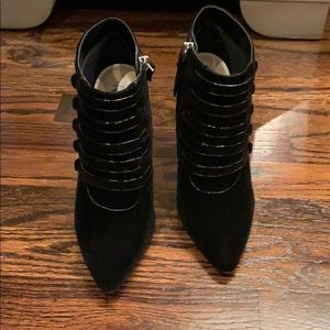 Nieman Marcus black velvet booties